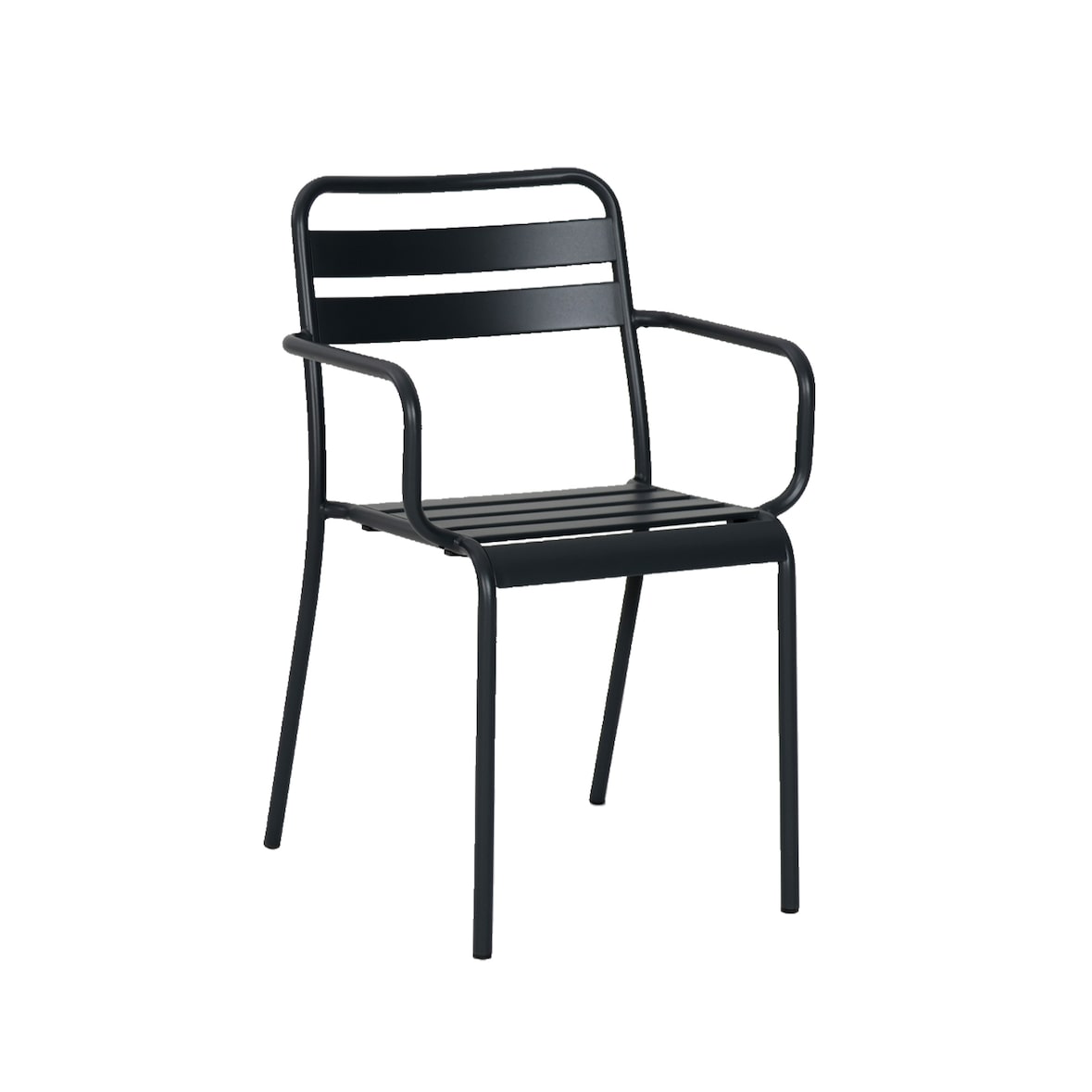 METRO PROFESSIONAL Fauteuil de terrasse BASALT, acier, empilable, gris foncé