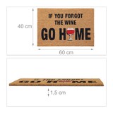 thumbnail of Relaxdays Fußmatte Kokos, Türvorleger Wein, 40 x 60 cm, lustiger Spruch, innen & außen, Fußabtreter rutschfest, natur