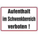 thumbnail of Hinweisschild, Aufenthalt im Schwenkbereich verboten, 200x300mm, Folie selbstklebend - 300x200 mm Folie selbstklebend