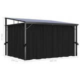 thumbnail of vidaXL Pavillon mit Vorhängen 405x294x244 cm Anthrazit