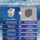 thumbnail of KLAMER Eiswürfelmaschine, 10 Eiswürfel in 7-9 Minuten, 15 kg Eiswürfel pro Tag, 2 Eiswürfelgrößen, 2,1 L Wassertank, 120 W Ice Maker mit Timer, Leise…