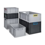 thumbnail of PROREGAL 10x Eurobox NextGen Color | HxBxT 22x30x40cm | 30 Liter | Griffe blau offen | Glatter Boden | Eurobehälter