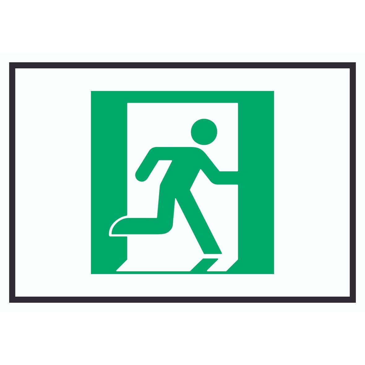 Rettungsweg rechts Symbol A4 Rückseite selbstklebend Schild
