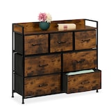 thumbnail of Relaxdays Kommode, HBT: 85x100x30,5 cm, 7 Stoffschubladen, Flur, Schlafzimmer, Industrial Schubladenregal, braun/schwarz