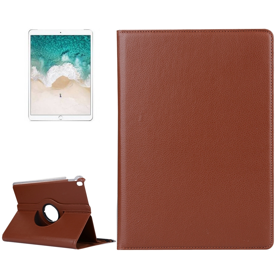 Schutzhülle für iPad Pro 10.5 Tablet Hülle Schutz Tasche Case Cover Braun 360 Grad drehbar Rotation Bumper