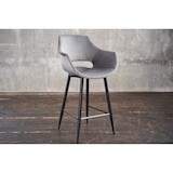 thumbnail of KAWOLA Thekenhocker ZAJA Barstuhl Sitzhöhe 65 cm Velvet grau