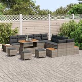 thumbnail of vidaXL Garten-Sofa-Set mit Kissen mit Speicher 14 pcs Grau Poly Rattan