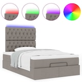 thumbnail of vidaXL Ottoman-Bett mit Matratze & LEDs Taupe 120x190 cm Stoff
