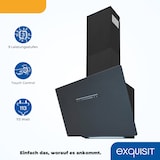 thumbnail of Exquisit Dunstabzugshaube 60cm, Touch-Bedienung, Gestensteuerung, Metallfettfilter, LED-Beleuchtung, Abluft, Umluft, KFD603-120 mattschwarz