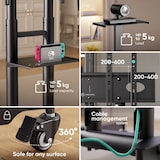 thumbnail of ONKRON TV Ständer rollbar für 32-75 Zoll TVs bis zu 60 kg, höhenverstellbar, VESA 200x200 bis 600x400, mobiler TV Ständer mit Rollen, Schwarz TS1571-B