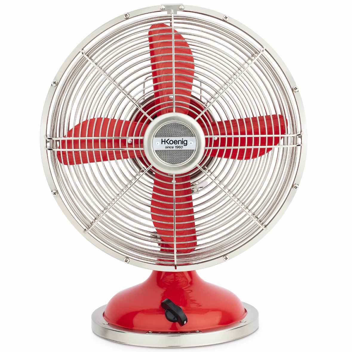 Ventilatore H.Koenig JOE50 ROSSO, design retrò, pratico, 400 W