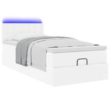 thumbnail of vidaXL Ottoman-Bett mit Matratzen & LEDs Reinweiß 90x200 cm Kunstleder