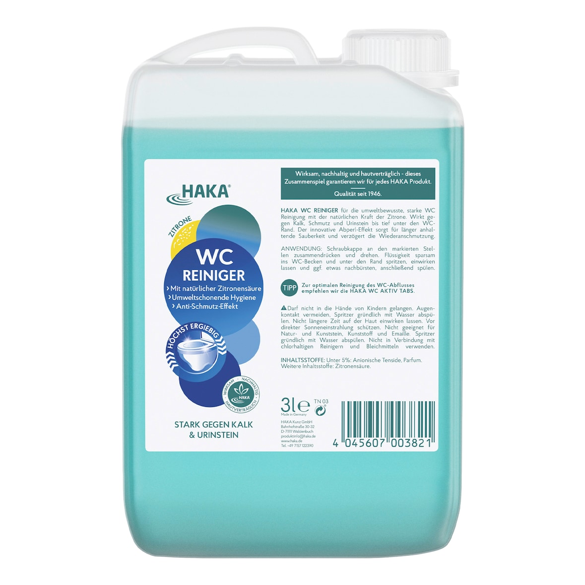 HAKA WC Reiniger Citrus 3l Reinigungsmittel Toilettenreiniger gegen Kalk