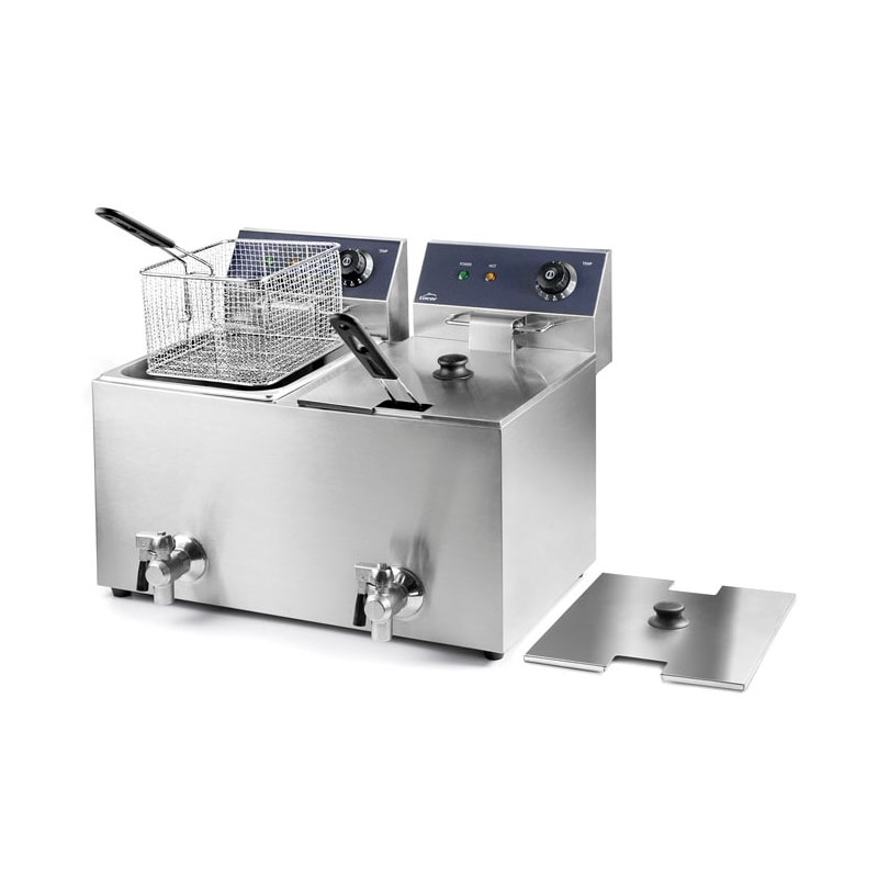 Lacor freidora eléctrica profesional con grifo 2x8 litros 2x3250 W cuerpo de acero