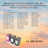 thumbnail of Kompatibel 3er Set HP C2P05AE / 62XL BK + C2P07AE / 62XL C Druckerpatronen 2x Black + 1x alle Farben von Gigao