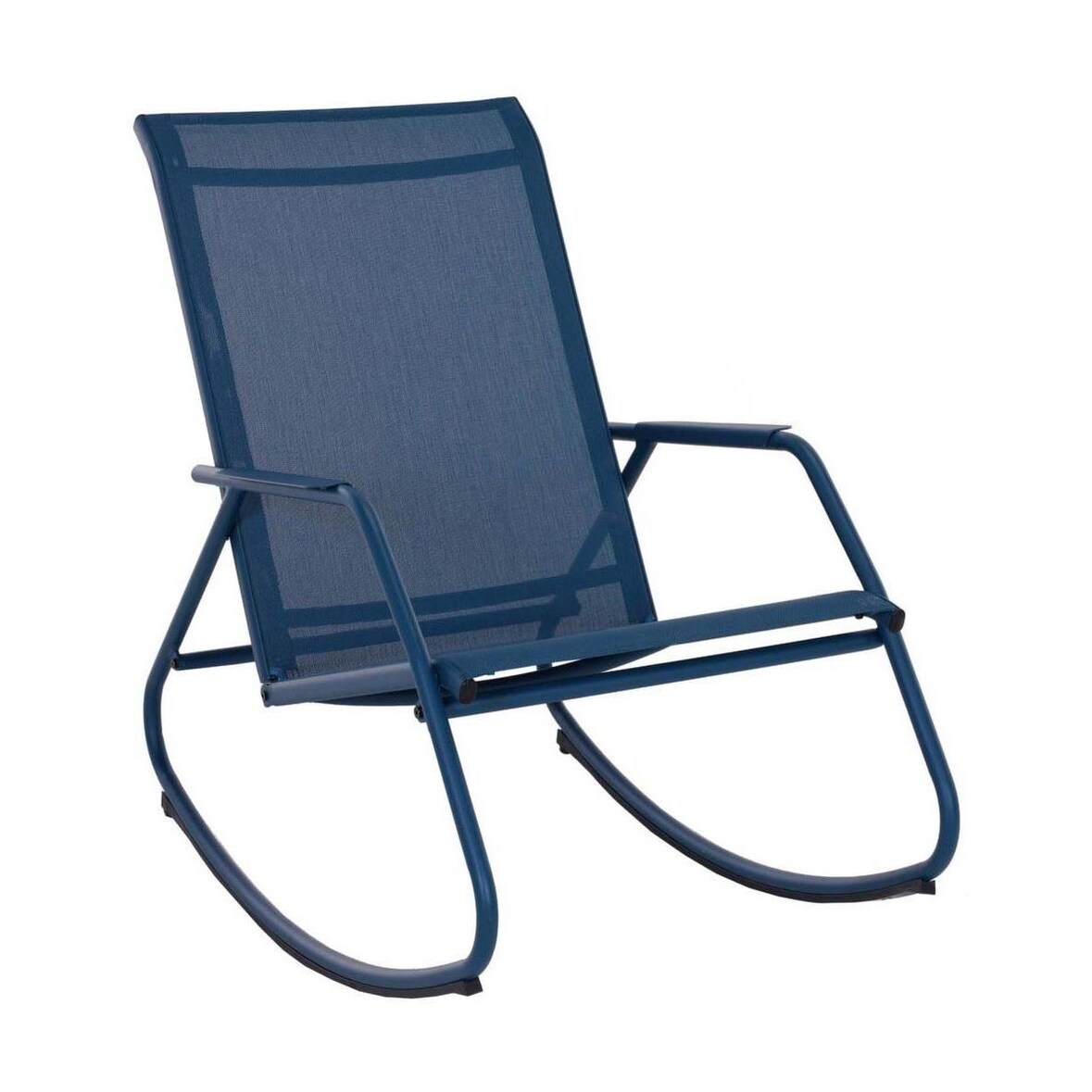 Rocking chair en acier epoxy Noa Bleu Alizé