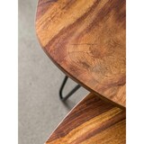 thumbnail of Design Satztisch WL5.659 Sheesham Metall Beistelltisch 2er Set Klein, Couchtisch Set 2 Holz Tische, Massivholz Wohnzimmertisch Metallgestell,