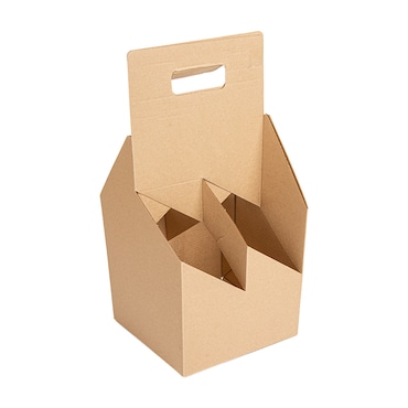 Garcia de Pou 200 Unità - Portabottiglie, 4 Bottiglie 330 G/M2 15X15X32 Cm Naturale Cartone Ondulato A Microcanali