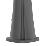 thumbnail of Douche solaire Rio, grise, structure courbe en PEHD, 226cm, pomme 10cm, réservoir 25L, lave-pieds, robinets en laiton.