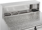 thumbnail of GastroHero Pizzatisch ECO 900 mit Granitplatte Kühltisch 2 Türen 900x700 mm Pizza Vorbereitungstisch für 5x GN 1/6 Behälter Umluftkühlung +2 bis +8 °C