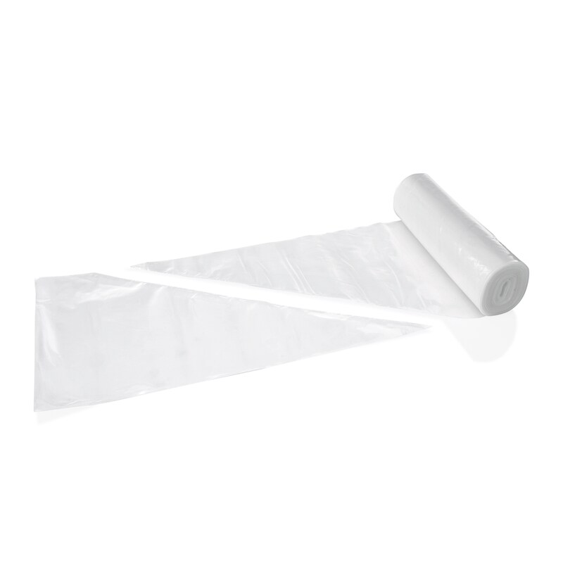 6x 100er Rolle (600 Stück) Spritzbeutel Transparent, Materialstärke 80 µm, 52 cm