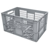 thumbnail of METRO Professional Eurobox, PP, 60 x 40 x 32 cm, 60 L, 20 kg, perforiert, stapelbar, mit Handgriff, grau