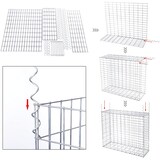 thumbnail of Gabione 100 x 80 x 30 cm, Steinkorb, mit 5 x 10 cm engmaschigem Gitter, aus verzinktem Stahl, robust, korrosionsbeständig, Steinmauer, silbern