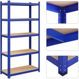 thumbnail of UAC Schwerlastregale 180 x 90 x 40 cm, Stecksystem, Lagerregal, bis 875 kg belastbar, verstärktes Stahlgestell, 5 verstellbare Ablagen, blau UAC04001