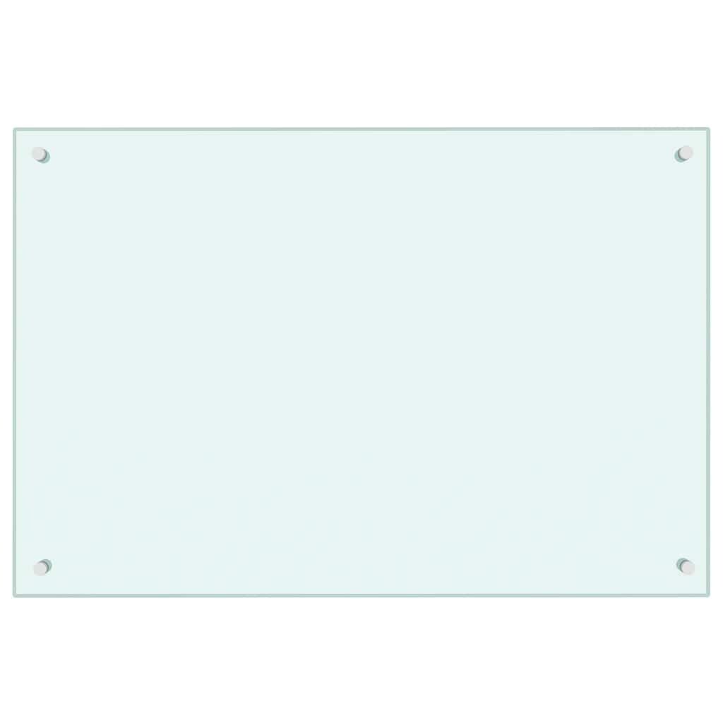 vidaXL Küchenrückwand Weiß 90x60 cm Hartglas