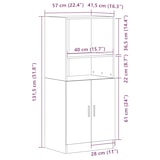 thumbnail of vidaXL Küchenschrank Sonoma-Eiche 57x41,5x131,5 cm Holzwerkstoff