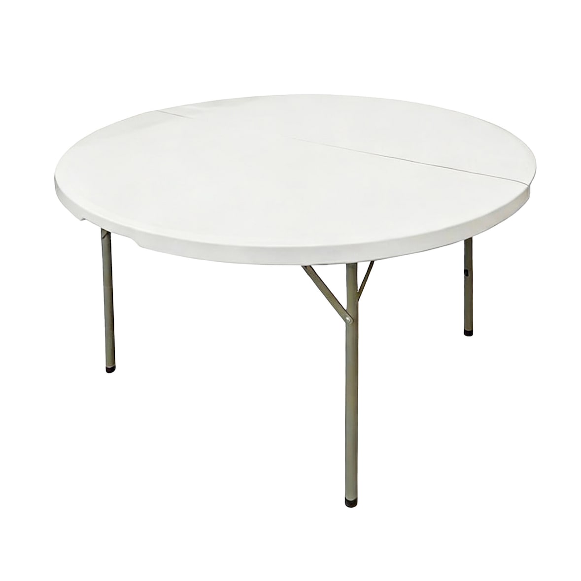 Pack 10 Mesas Redondas Plegables 150 cm Blanca - Banquete 6-8 Personas - Tablero HDPE Reforzado - Estructura Acero 25 mm - Bodas Catering Eventos