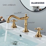 thumbnail of JULIAN | Vintage 3-Loch Badarmatur Schwarz gebürstet| Premium Retro Edelstahl Wasserhahn Waschbecken | Antike 2-Griff Mischbatterie Hotel Gastronomie