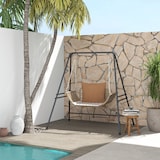 thumbnail of Soporte para silla colgante sostén para columpio con marco de acero carga 150 kg para patio terraza balcón jardín