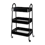 thumbnail of WellHome - Carrello da cucina nero con 3 cestelli e ruote 79,5 cm