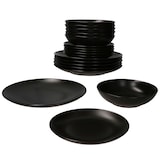 thumbnail of 18tlg Tellerset Panther matt schwarz für 6 Personen aus Steingut – AS.18.F.01892
