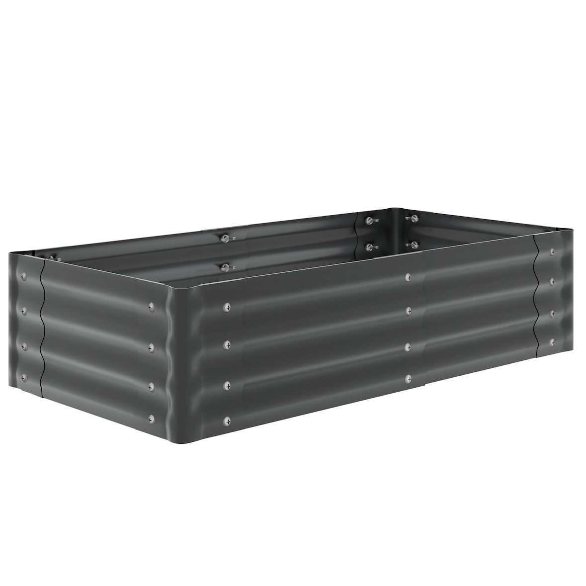 tectake Aiuola rialzata Salvia acciaio zincato 120x60x30 cm fioriera giardino orto ergonomica fondo aperto grigio 200L bordura piante