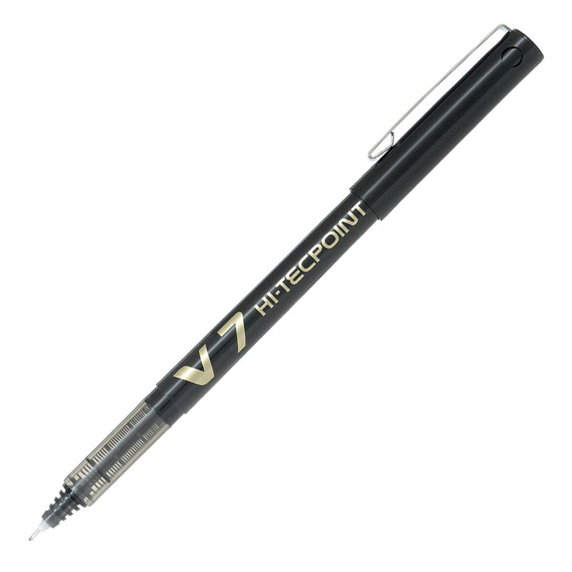 Bolígrafo Roller Ball de Punta Fina PILOT V7 HI-TECPOINT 0.7 mm, Tinta Líquida Negro