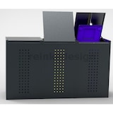 thumbnail of Mülltonnenbox BOXXI mit Kippdeckel 3x120L, Aluminium in RAL-7016, Mülltonnenhaus, Mülltonnenverkleidung