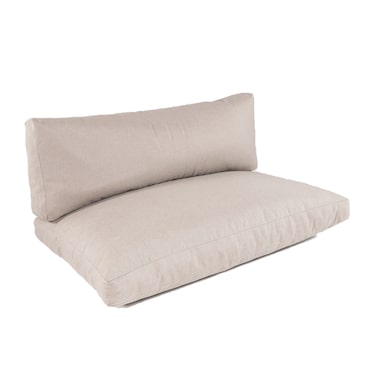 Almofada Palete de assento e encosto, Desdobrável, Poliéster 250 gr, Cor Castanho Olefina, 120x80x16 e 120x42x1