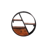 thumbnail of SIT Möbel Wandplank rond | 3 planken, 1 lade | Mangohout natuur | Frame antiek metaal antiek zwart | B 50 x D 13 x H 50 cm | 09274-01 | Serie PANAMA