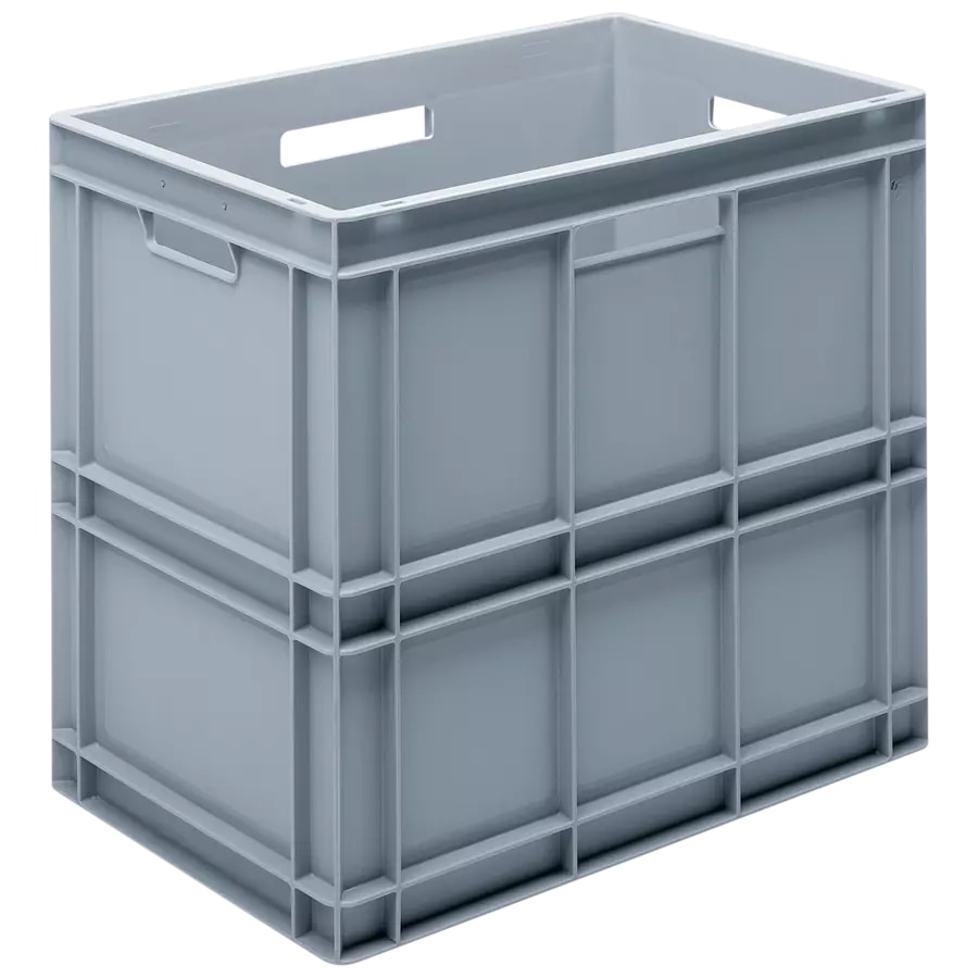 Bac gerbable standard norme Europe 600x400x235mm - Polypropylène gris - 40L