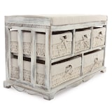 thumbnail of Kommode und Sitzbank mit 5 Schubladen, 45x77x36cm, Shabby-Look, Vintage ~ weiß