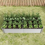 thumbnail of Hochbeet aus Metall 30x180x90 cm Silber aus verzinktem Stahlwellblech ohne Boden mit gefalteter Innenkante wetterfest für Garten Terrasse