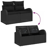 thumbnail of vidaXL Garten-Sofa-Set mit Kissen mit Speicher 13 pcs Schwarz