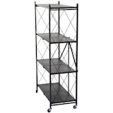 thumbnail of PROREGAL BERLINLODGE KLAP Étagère pliante avec roulettes, 4 étagères/compartiments, Noir, Charge max. 200kg, HxLxP 127x72x34cm