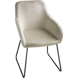 thumbnail of tectake Chaise de salle à manger en aspect velours rembourré crème et noir - 405921