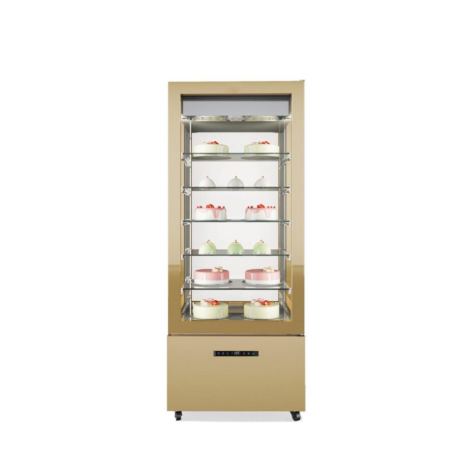 Vitrine réfrigérée verticale froid ventilé bi-température 4 faces vitrées pātisserie/desserts glacés 80x70x194 gold ITALCONCEPT GELIDA PREMIUM