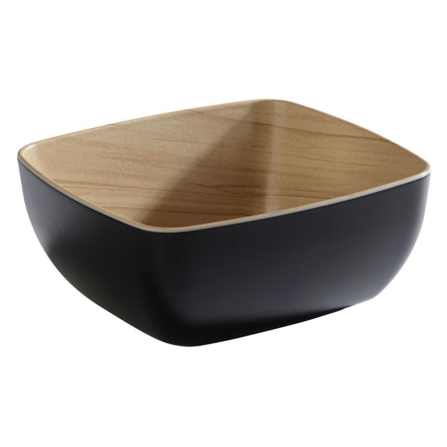APS 84584 Saladier melamine GN 1/6 noir et aspect bois Frida