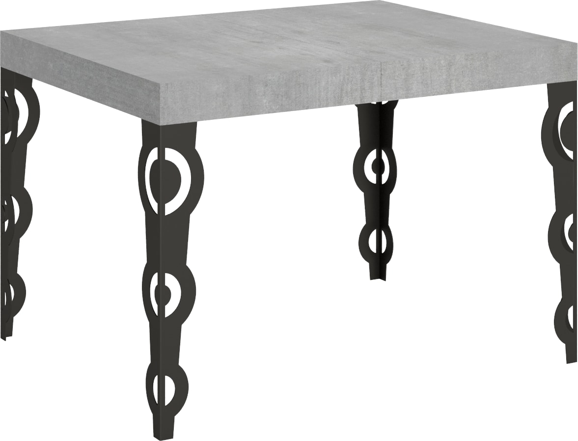 Ausziehbarer Tisch 70x110/194 cm Karamay Cement Anthrazit Gestell