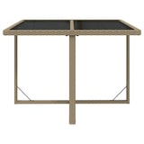 thumbnail of vidaXL Tuintafel beige 109x107x74 cm poly rotan en glas